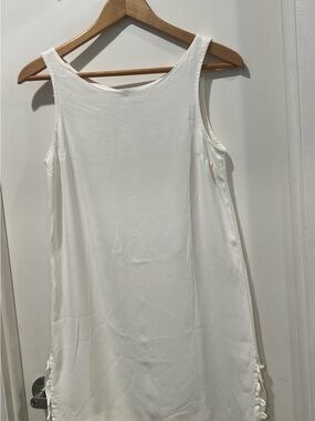 My Michelle Cream Sleeveless Shift Dress with Side Tassel
